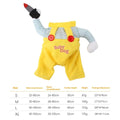 Yellow knife assassin themed cat clothing costume in B02405 colour available in S M L XL sizes