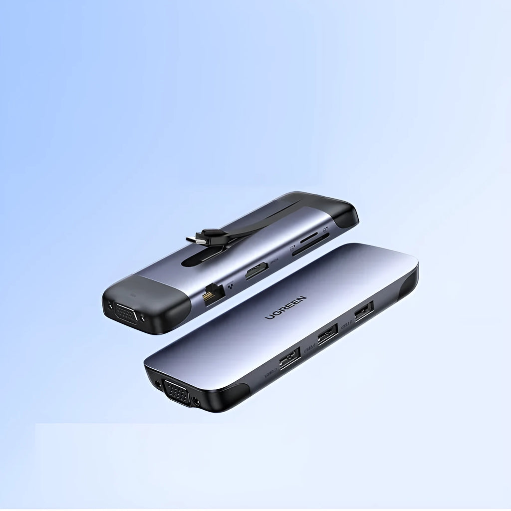 USB-C docking station adapter with HDMI, USB 3.0 ports and charging capability in 5-in-1 or 9-in-1 configurations
