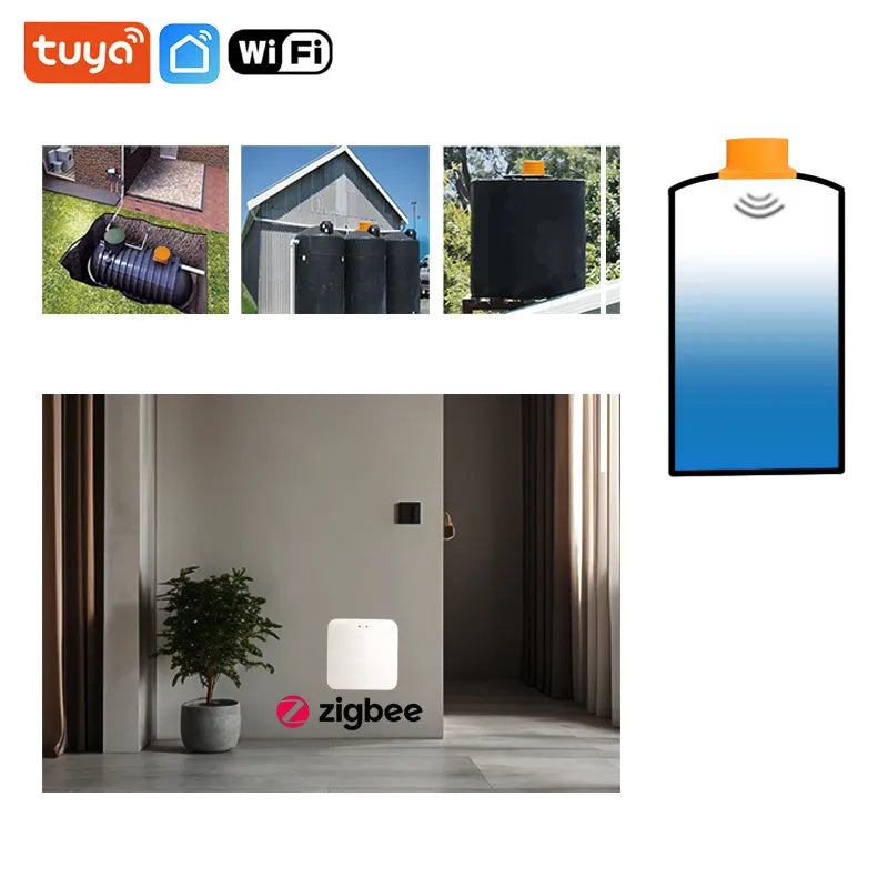 Moray ME201W wireless fluid level monitor for water and fuel tanks with mobile app display