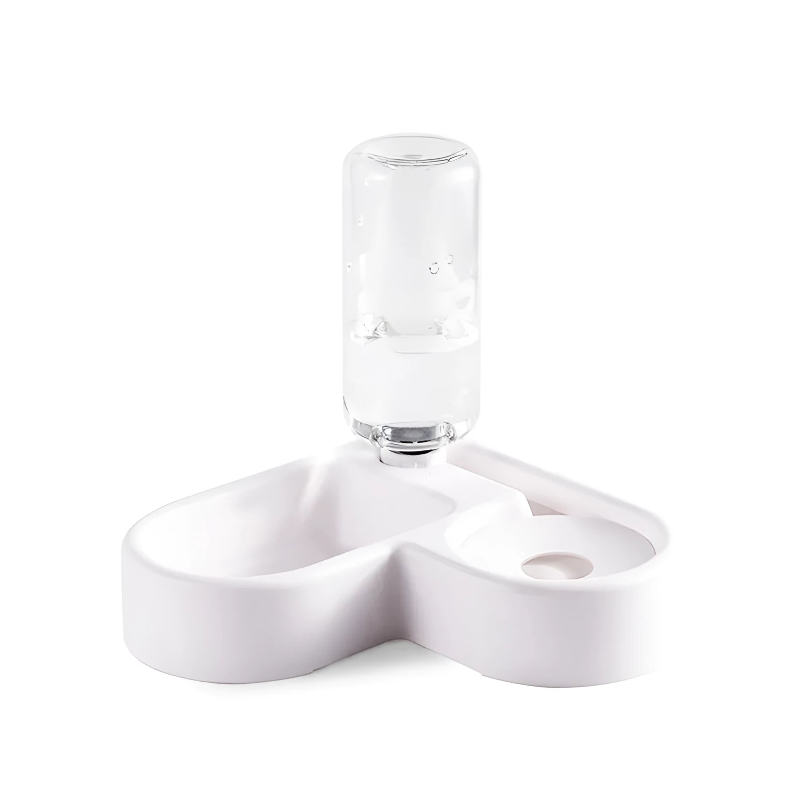 White cat water fountain with stainless steel top for indoor use.