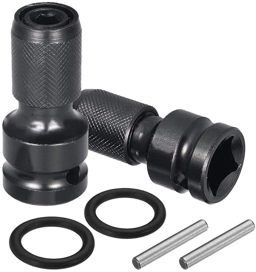 Square turn hexagonal handle telescopic bit holder scaling from 1/2 to 1/4 inch drive.