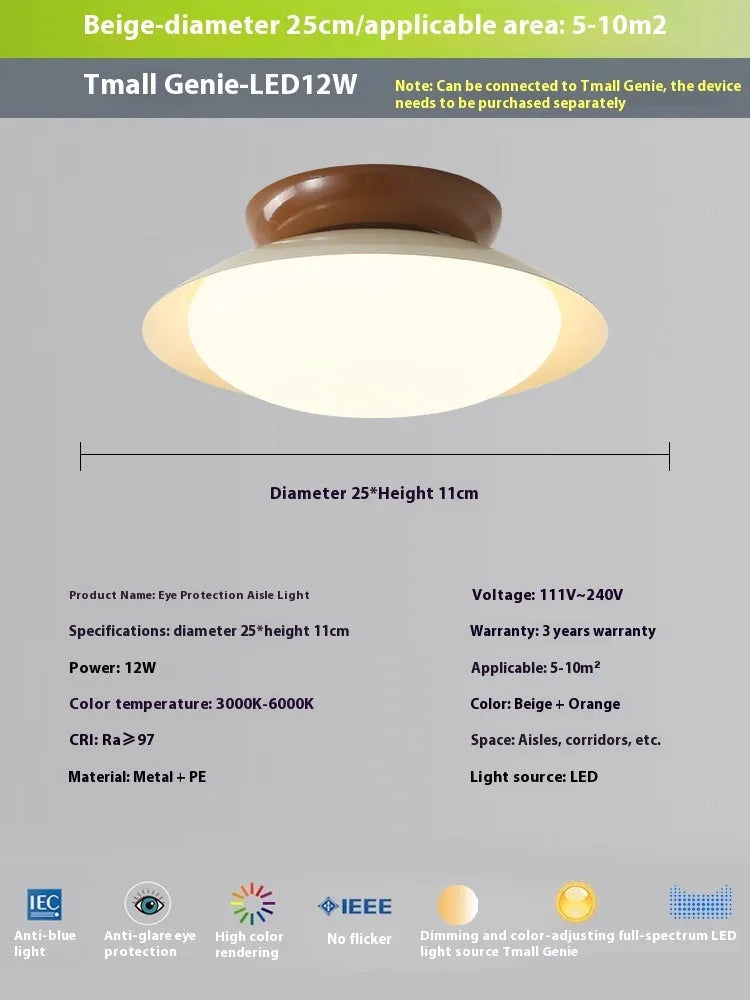 Modern flying saucer ceiling lamp with cream style finish in 25cm or 45cm diameter sizes.