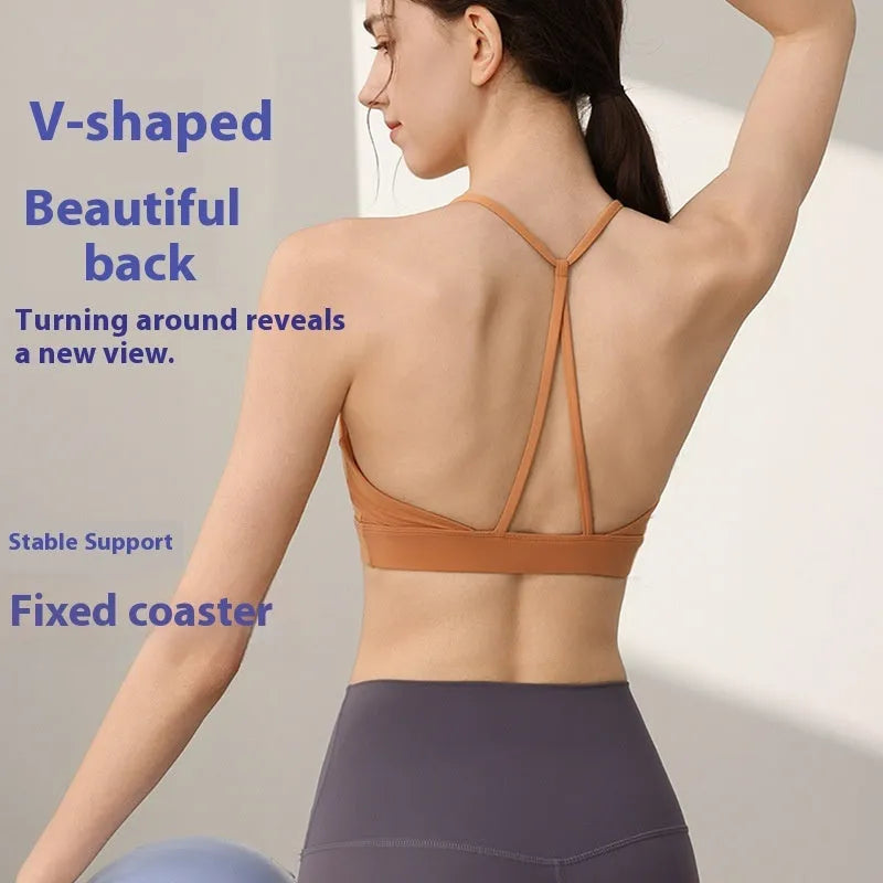 Women's nylon sports vest with fixed double-shoulder straps in Sunshine Desert colour.