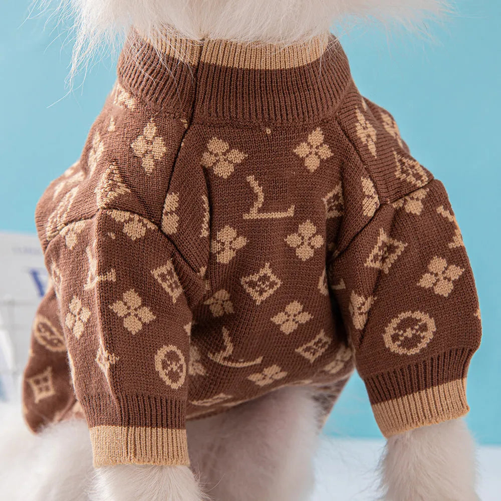 Wool dog sweater for autumn winter wear in European American style available multiple sizes