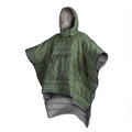 Army green outdoor cloak sleeping bag convertible to wearable blanket for camping