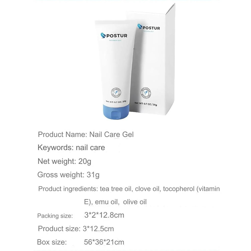 20g pot of nail gel polish for manicures, measuring 3cm by 2cm by 12.8cm.
