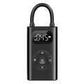 Black aviation aluminium portable tyre inflator with digital display and hose for cars and motorcycles.