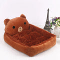 Cartoon-style washable pet bed for small dogs and cats in plush fabric with raised sides