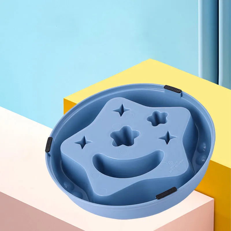 Moon star wings design pet slow food bowl with anti-slip base in multiple colours