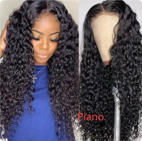 Fashion front lace synthetic wig with long curly hair and side bangs, available in multiple colours and sizes from 6 to 32 inches