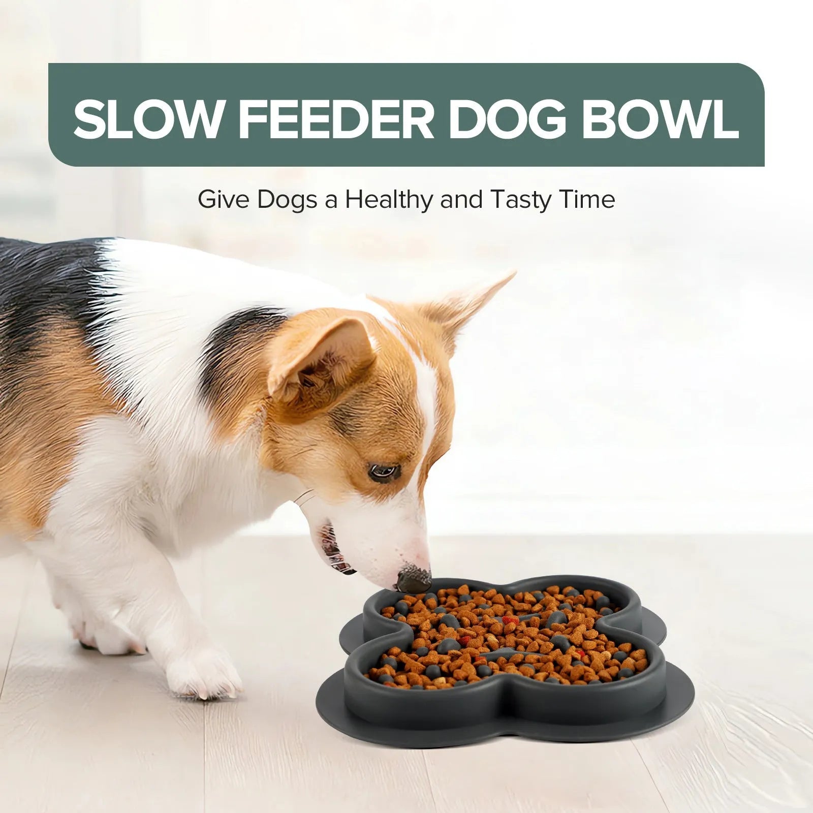 Silicone pet licking pad slow feeder mat in blue, 19cm by 21cm with non-slip base