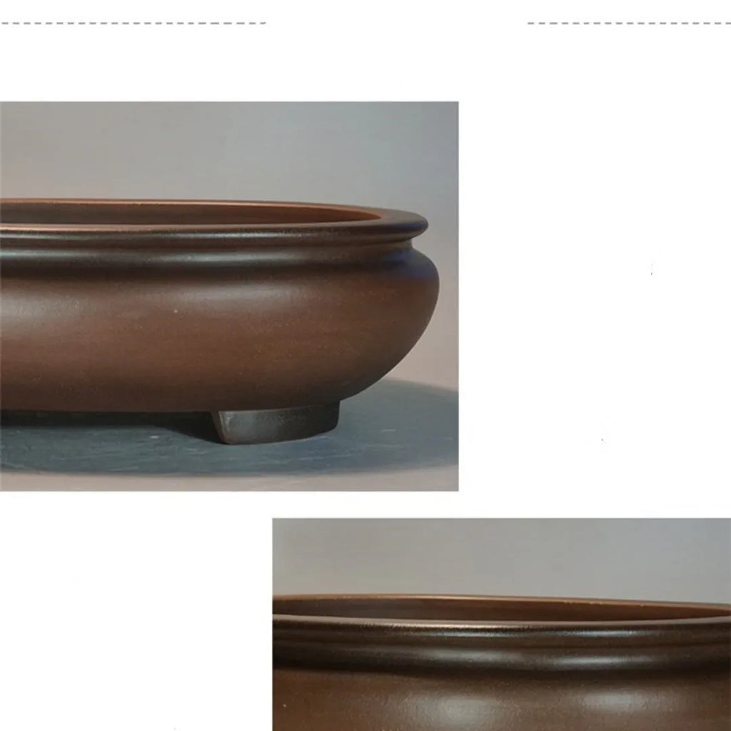 Purple sand porcelain desktop flowerpot with handmade classical styling for indoor plants