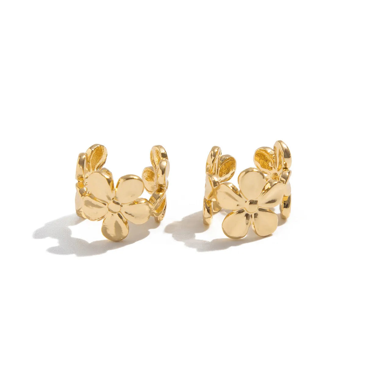 Women's gold electroplated alloy earrings with starfish and scallop animal zodiac design