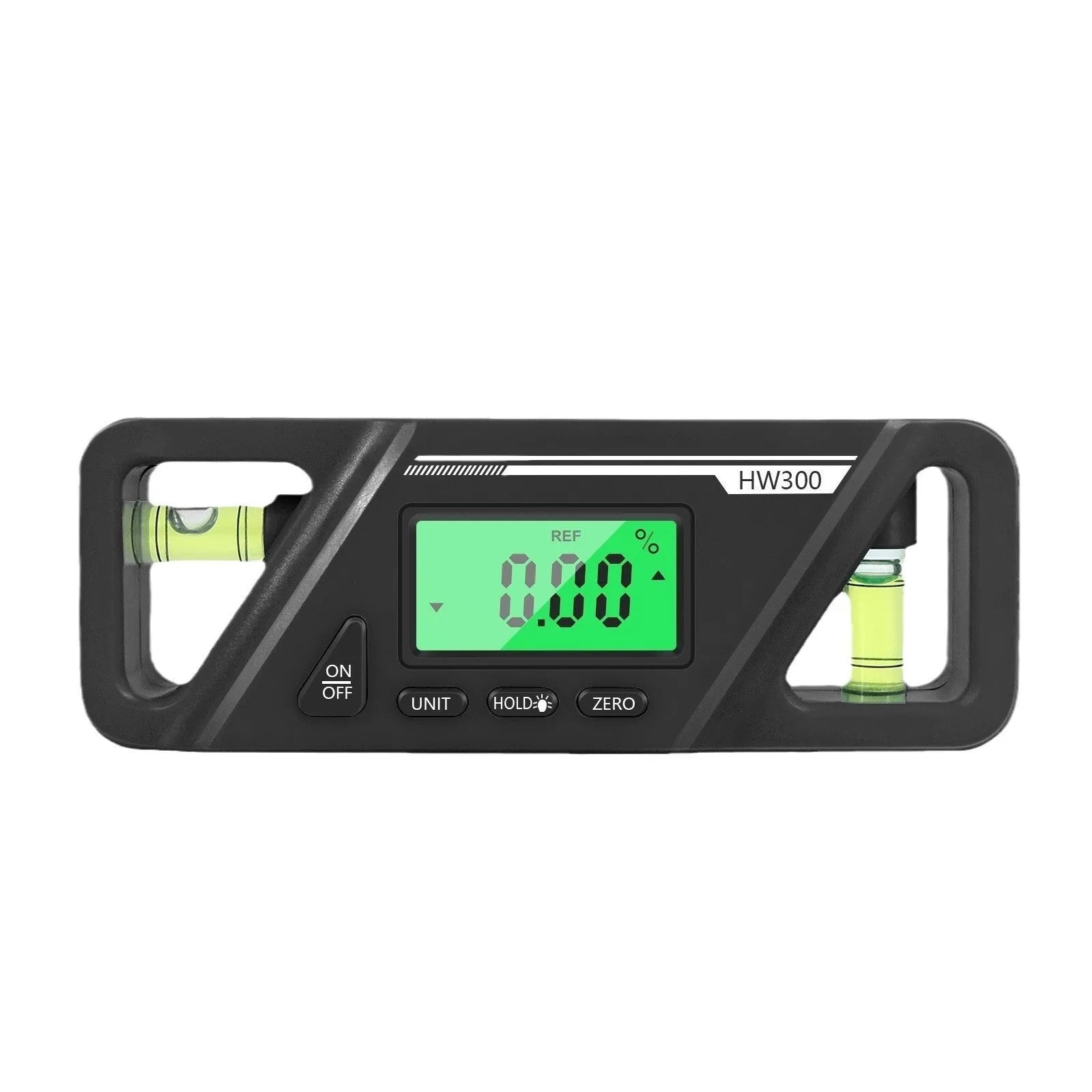Digital magnetic inclinometer level meter showing angle display on a metal surface.