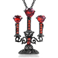 Women's Gothic necklace with detailed hollow candlestick pendant on cross chain