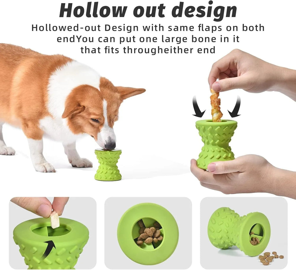 Natural rubber treat dispensing dog toy for aggressive chewers in blue colour