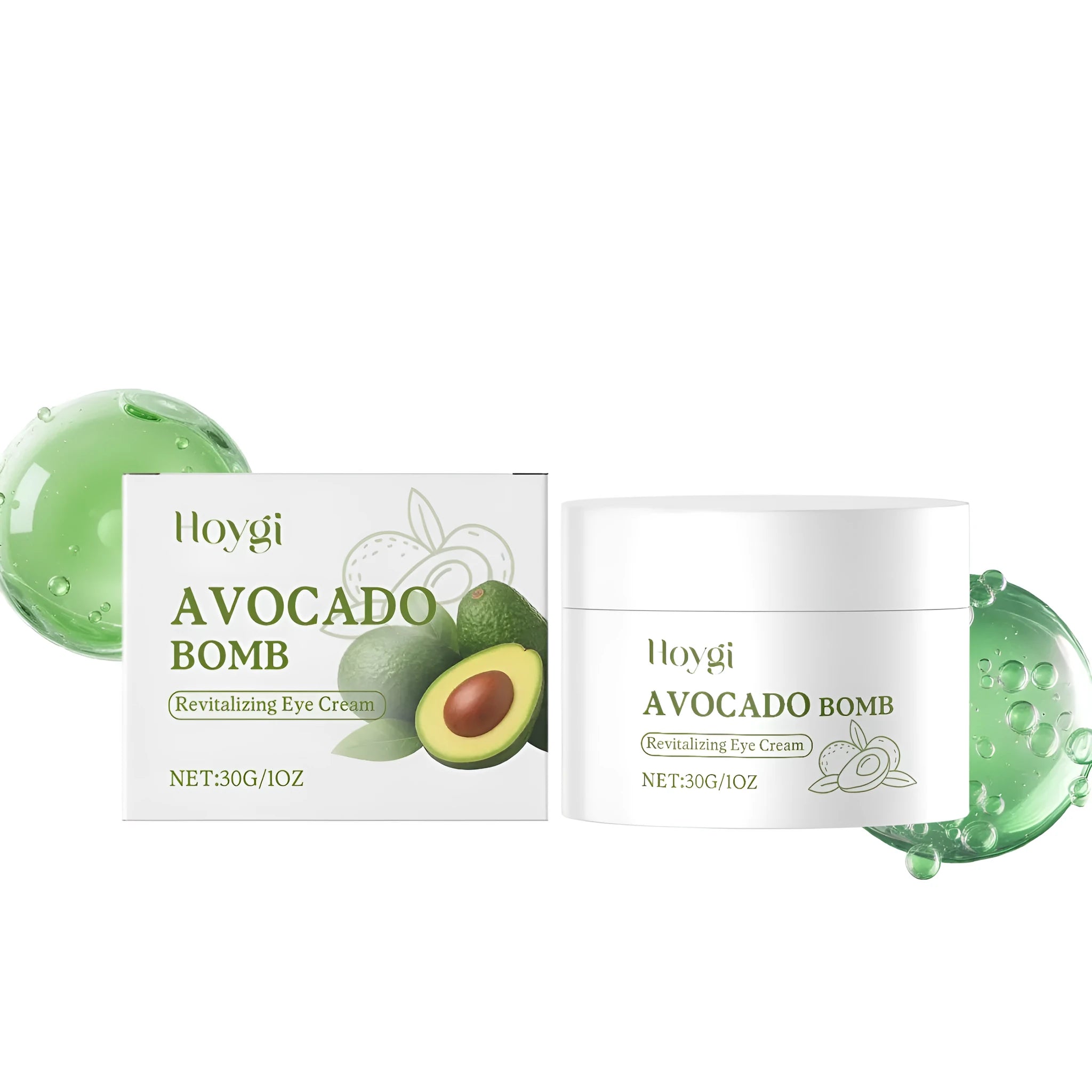 30g jar of Avocado Anti-aging Eye Cream for fine lines and wrinkles.