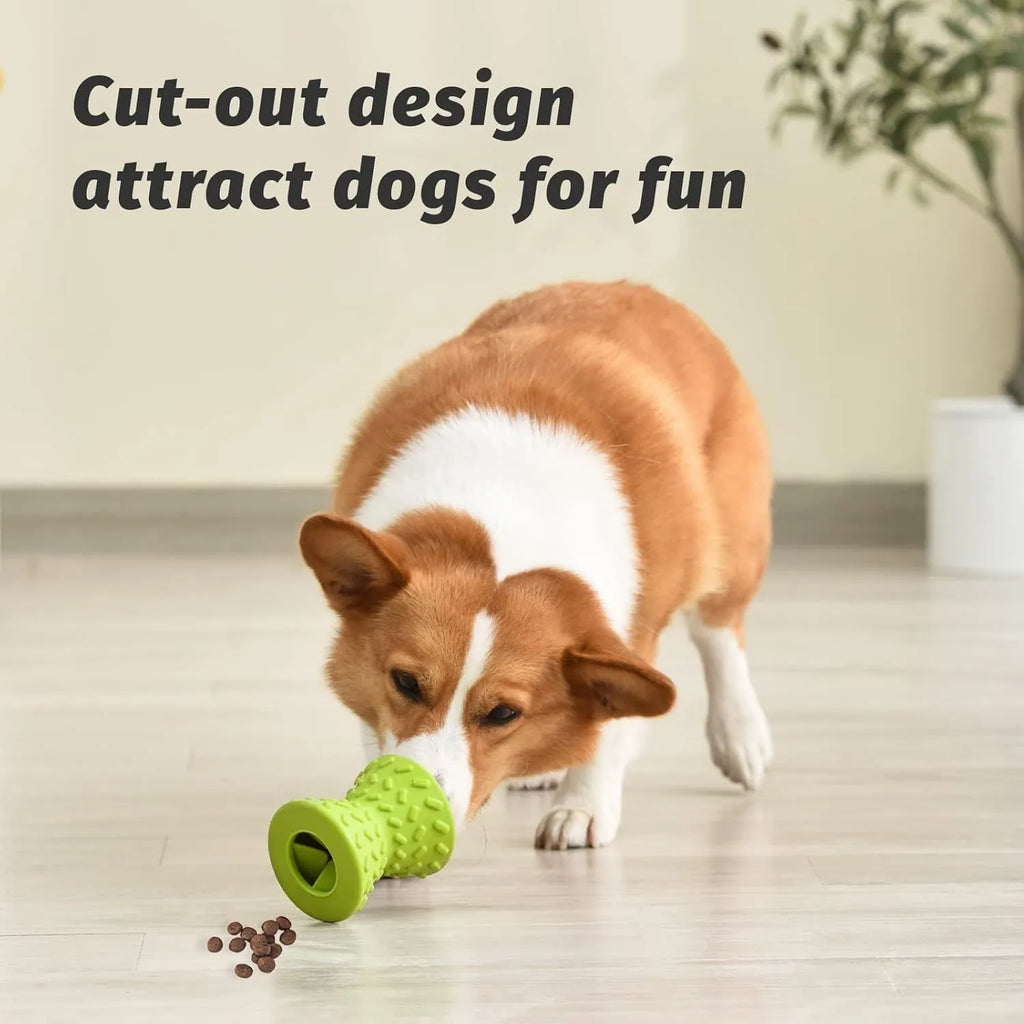 Natural rubber treat dispensing dog toy for aggressive chewers in blue colour