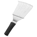 Black stainless steel pet grooming rake comb 33cm long for horses and dogs