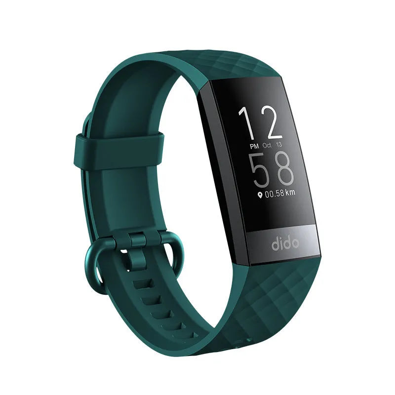Y6 Black smart bracelet with 1.1-inch screen displaying blood pressure, heart rate, and ECG readings