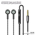 Monster Remax RM711 metal in-ear TWS earbuds with wired Type-C and Lightning in Black