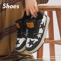 Casual denim skateboard shoes in black, green, or pink with a flat rubber sole and lace-up front.