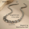 Women's stainless steel geometric chain necklace with gold plating and steel colour options
