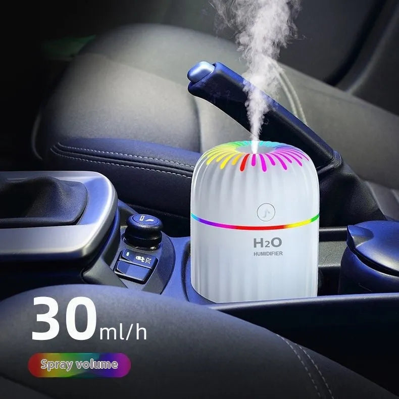 Mini USB aromatherapy humidifier with animal design in green, pink or white colours