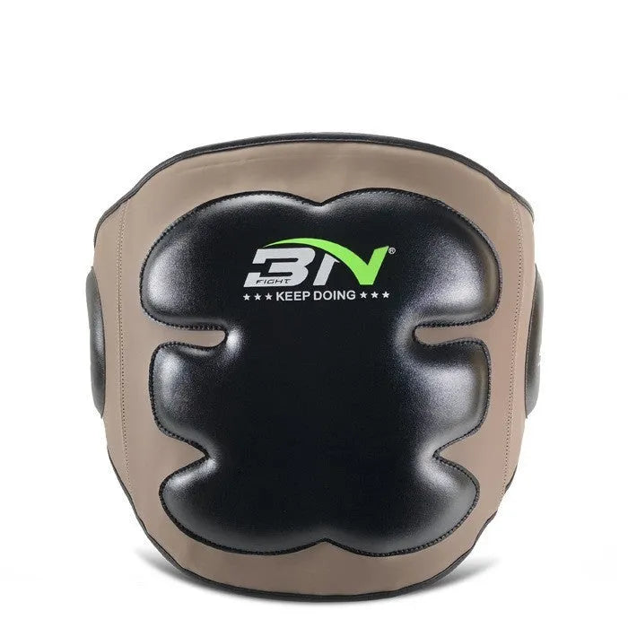 Sanda boxing breast protection target showing waist area protective gear in dark grey colour