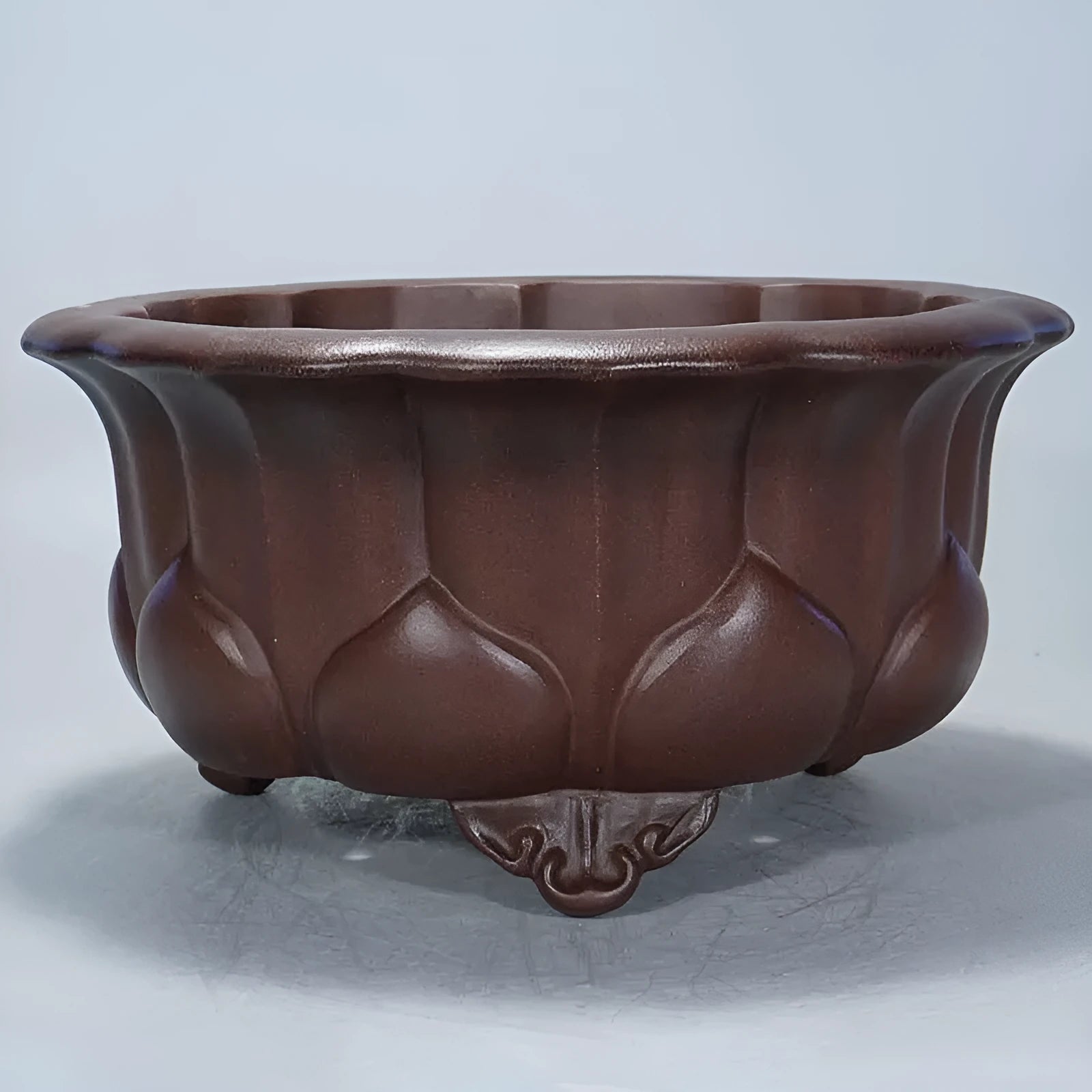Purple sand ceramic succulent flowerpot with Chinese classical styling measuring 37x37x20cm