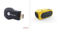 M24 portable micro projector in gold or white colour with power adapter and AV cable