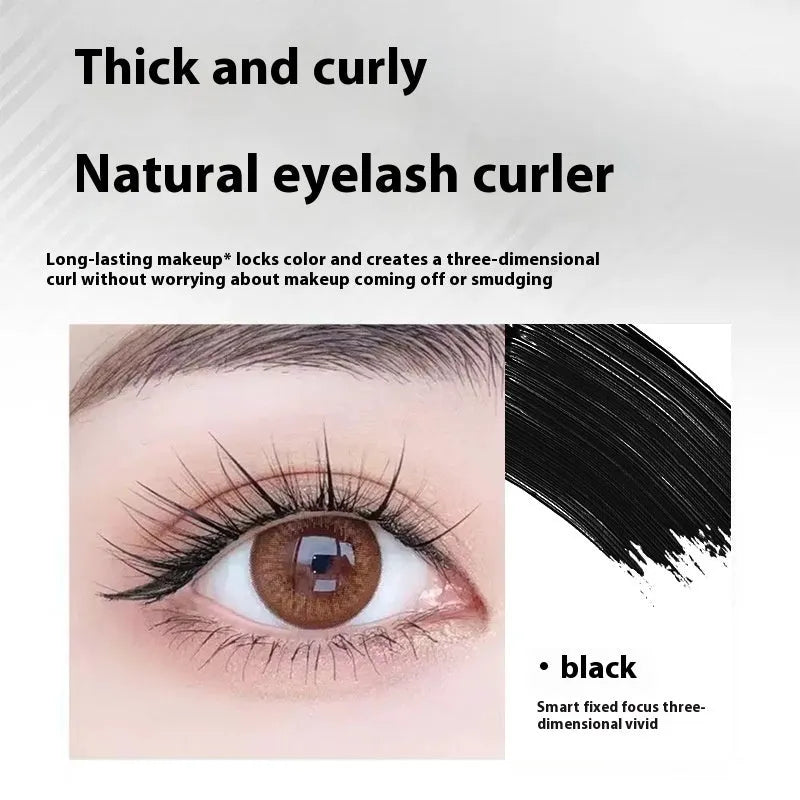 Waterproof steel tube mascara with black and brown colour options and eyelash curler