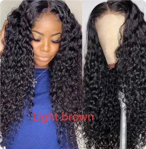 Fashion front lace synthetic wig with long curly hair and side bangs, available in multiple colours and sizes from 6 to 32 inches