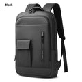 Lightweight oxford cloth men's backpack with sewing line detail in dark gray colour