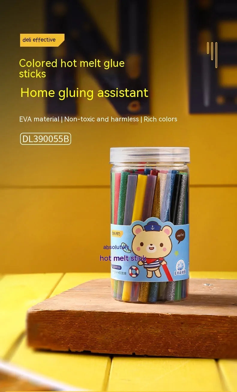Pack of 55 transparent hot melt glue sticks for 7mm glue guns