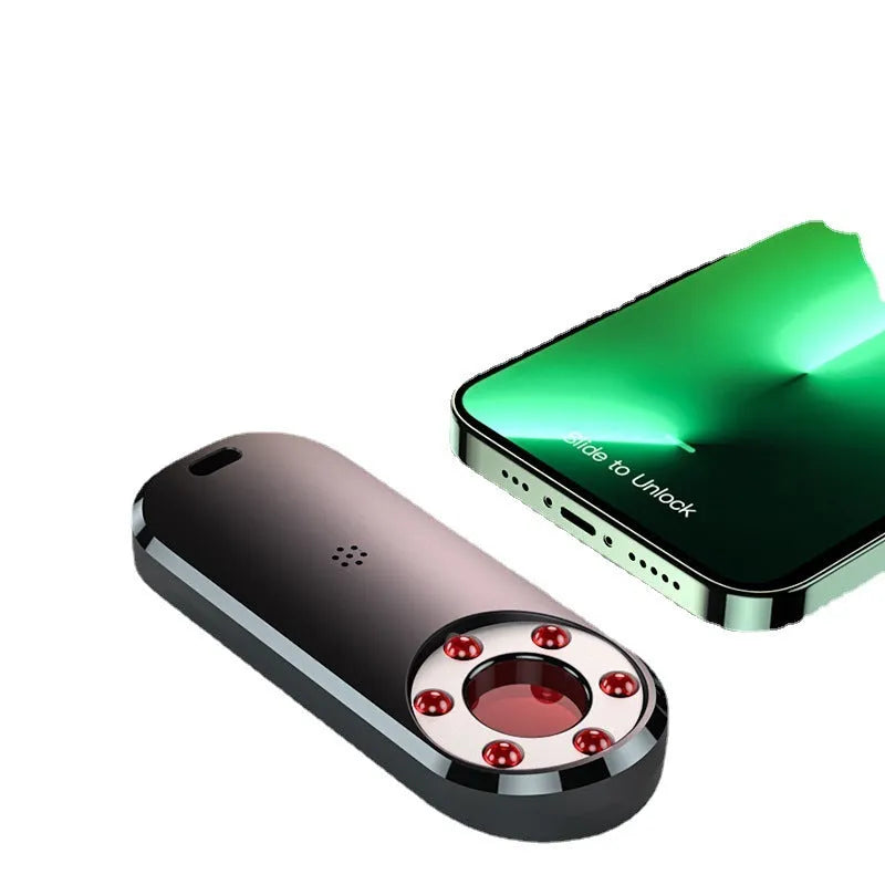 Compact portable infrared detector for anti-monitoring and anti-positioning security applications