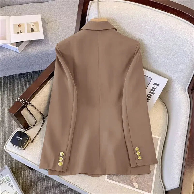 Women's loose-fit polyester blouse in multiple colours with matching trousers for office wear.