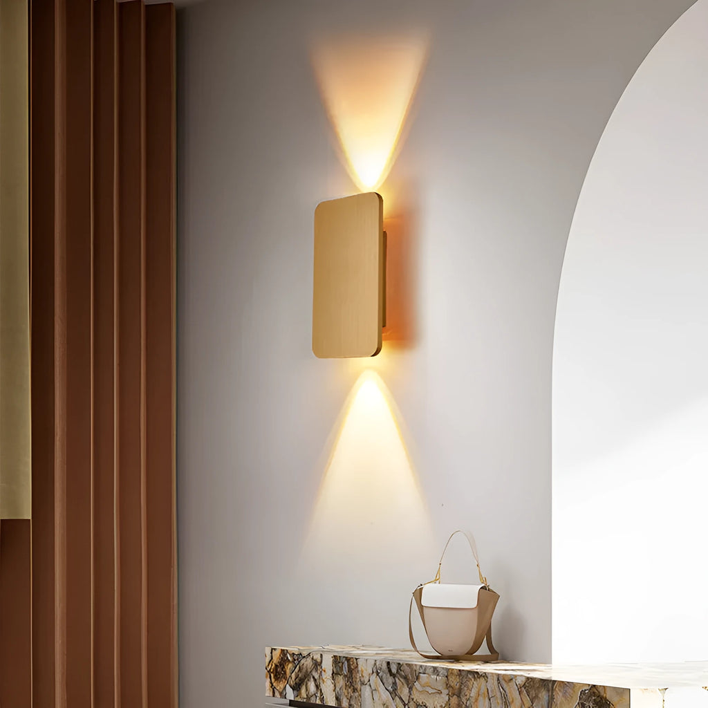 Slim modern wall lamp with a minimalist Nordic design in a choice of black, coffee, gold, or grey finish.