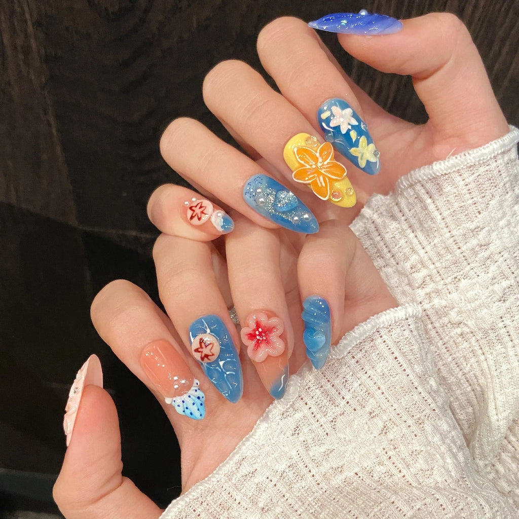 Three-dimensional carved jellyfish plastic wearable armour in almond nail colour for marine costumes