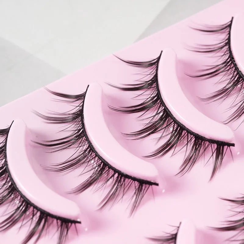 Set of 15 pairs of natural wispy false eyelashes for manga cosplay and Korean makeup styles 007 008 009