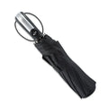 Large black automatic triple-fold business umbrella with steel ribs and rubber handle