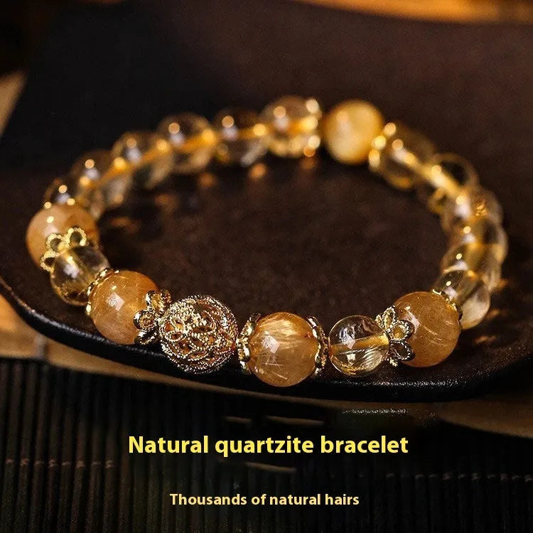 Retro hydrangea design bracelet with artificial crystal elements in amethyst gold or yellow gold colour options