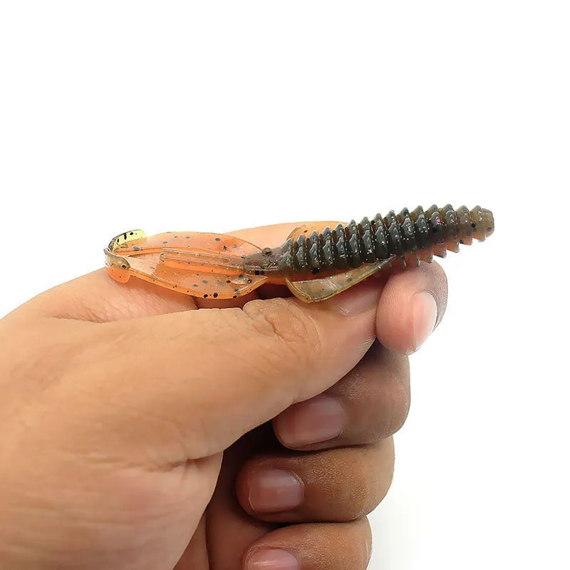 PVC soft bait fishing lure in 8cm and 12cm sizes with multiple colour options for freshwater and saltwater fishing