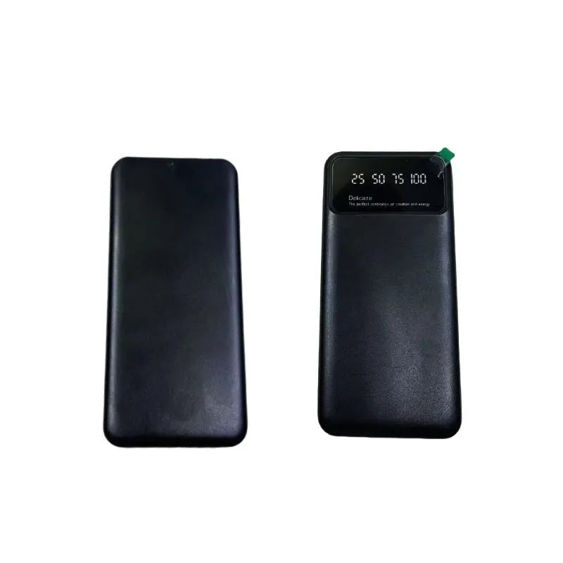Black ultra-thin 10000mAh power bank showing compact 67x14x140mm dimensions
