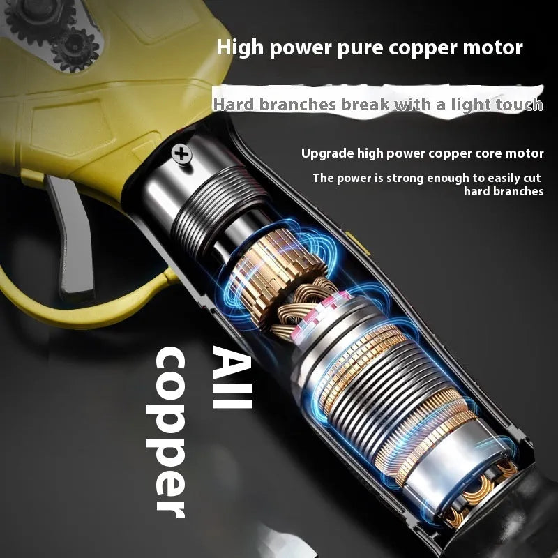 Wireless electric pruning knife with lithium battery and brushless motor for garden branch cutting