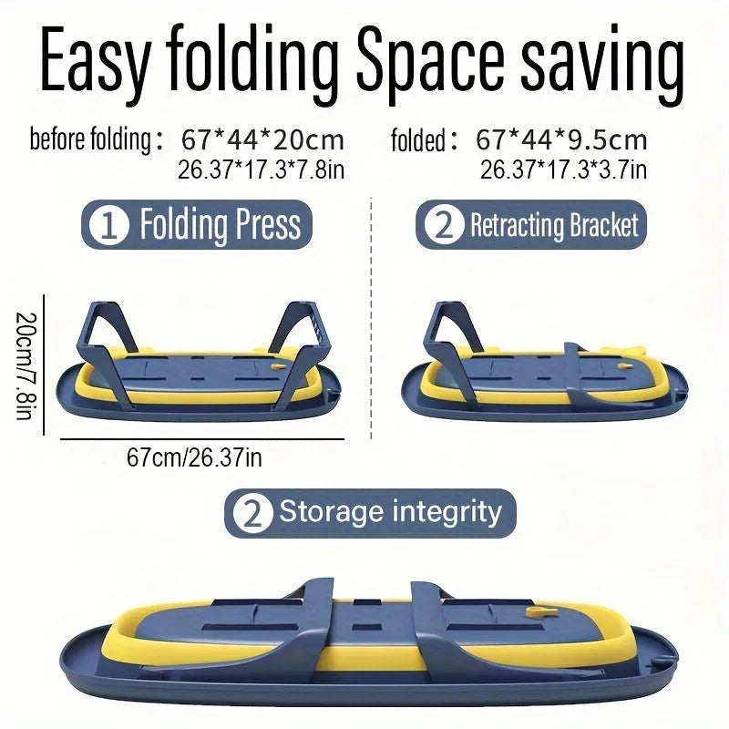 Blue foldable portable pet tub for small dogs and cats with non-slip base