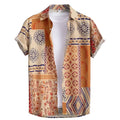 Men's slim fit Hawaiian shirt with digital printing and short sleeves