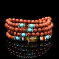 Golden star stone nugget sand bracelet with six words mantra and fu character design