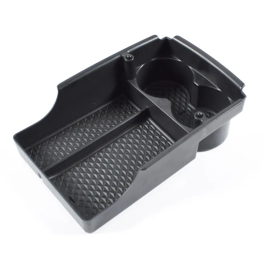 Plastic retrofit storage box for Tesla Model 3, Model X and Model S centre console armrest.