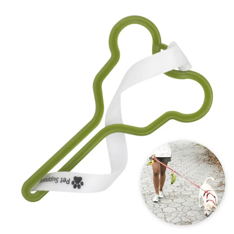 Dog waste bag holder with velcro leash clip in assorted colour options